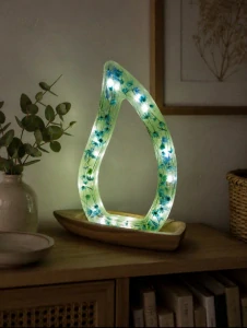 Lampa z pryskyřice -  Modrozelená