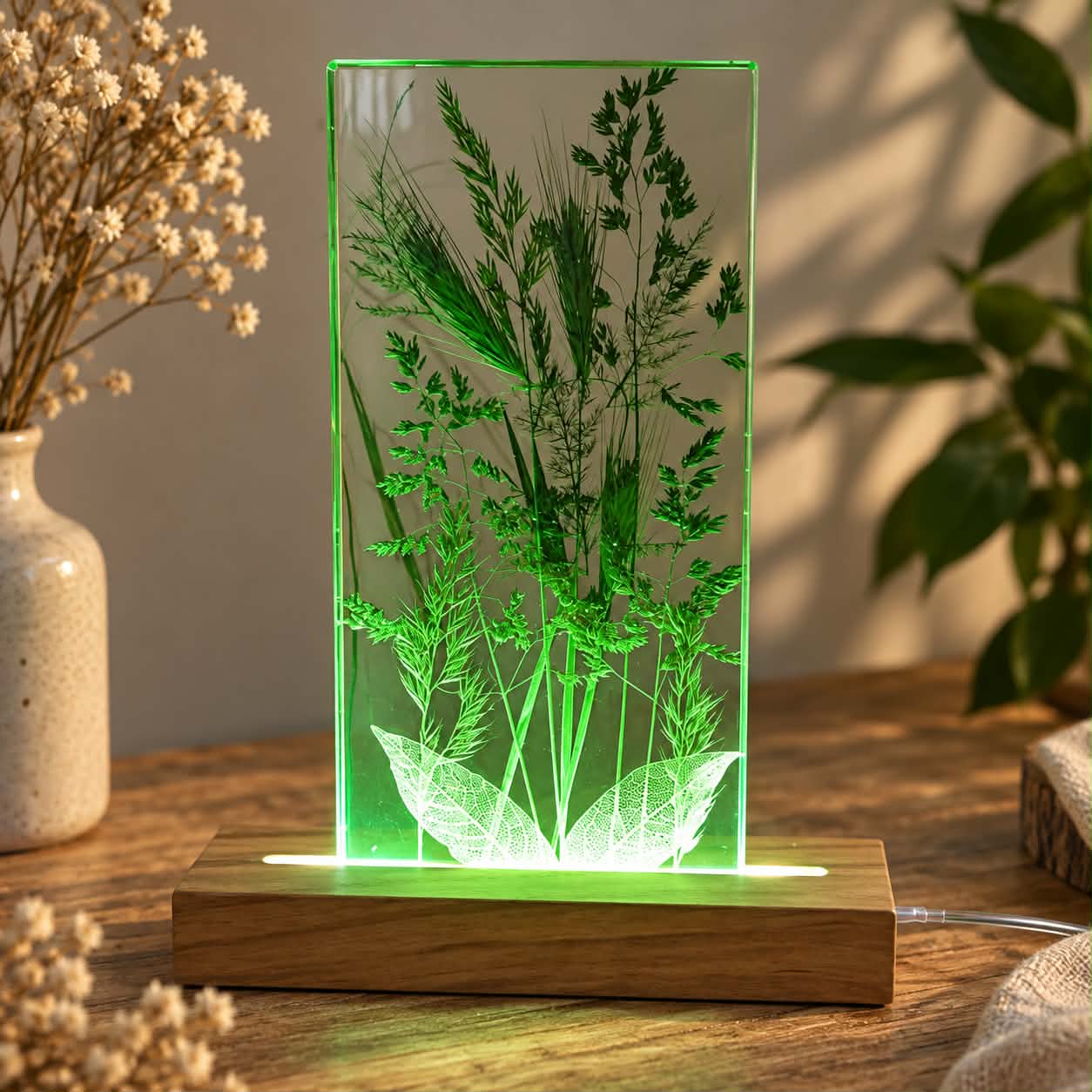 Lampa z pryskyřice -Luční trávy 